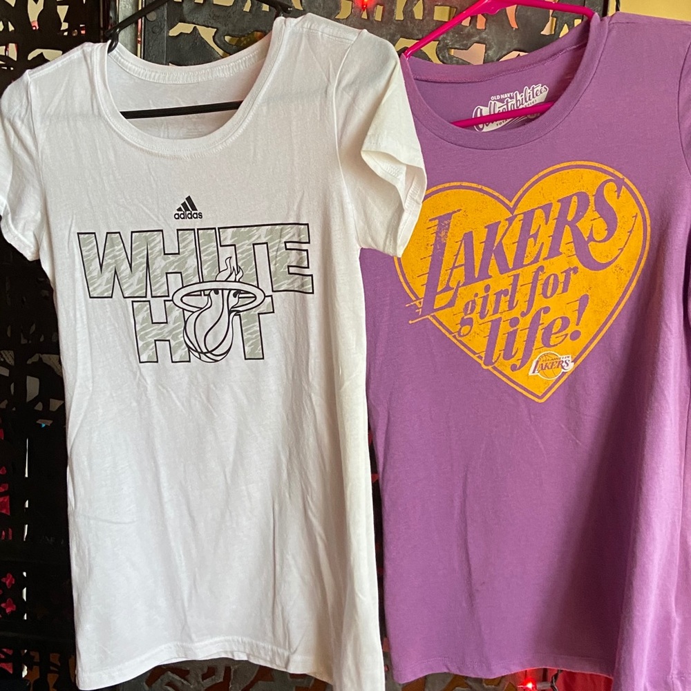 Adidas Miami Heat & LAKERS girl for life tees 🏀🏆
